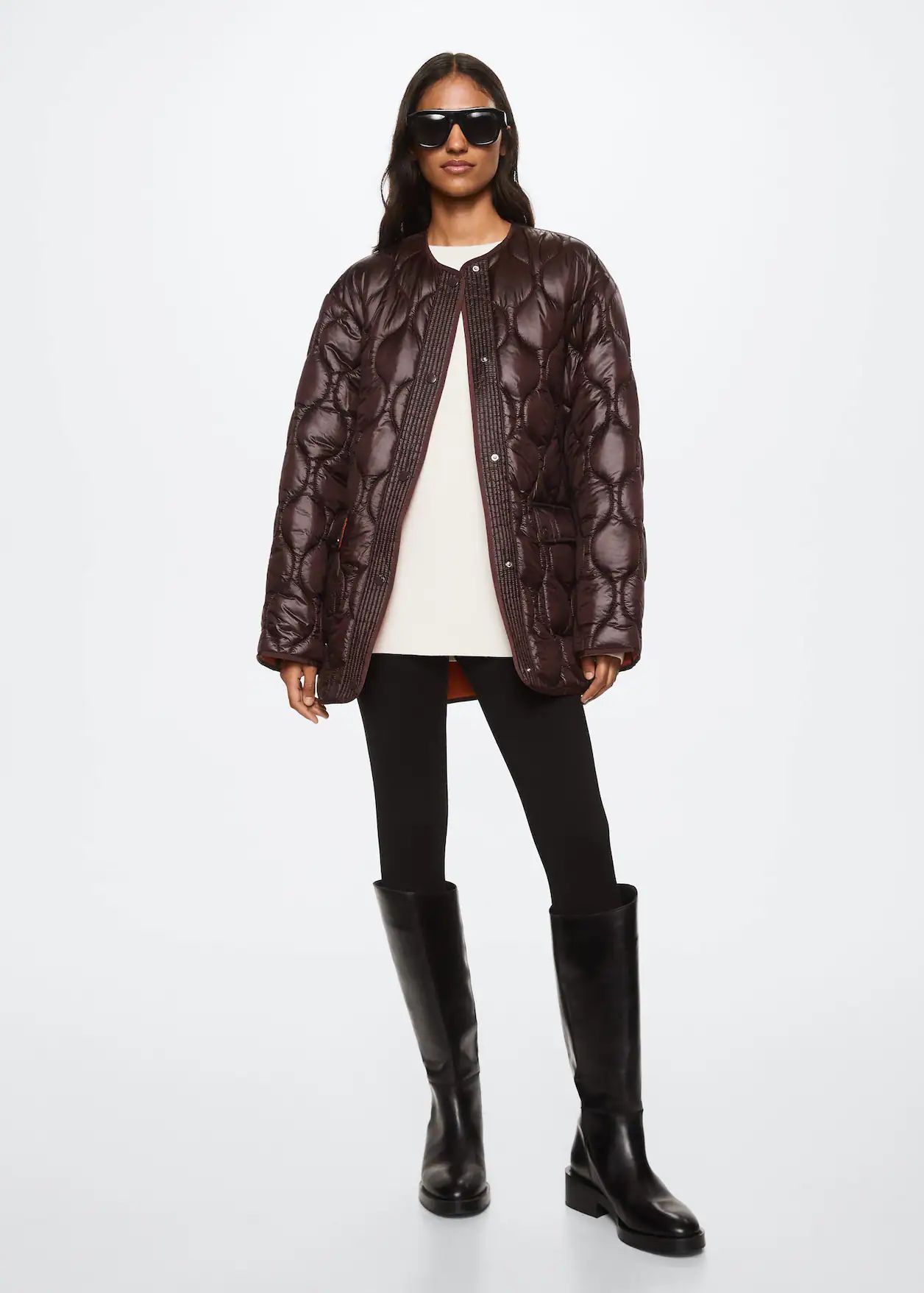 Oversize quilted coat -  Women | Mango USA | MANGO (US)