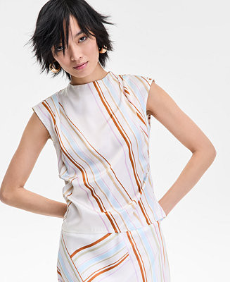 I.N.C. International Concepts Women's Striped Cap-Sleeve Top, Exclusively at Macy's - Macy's | Macy's