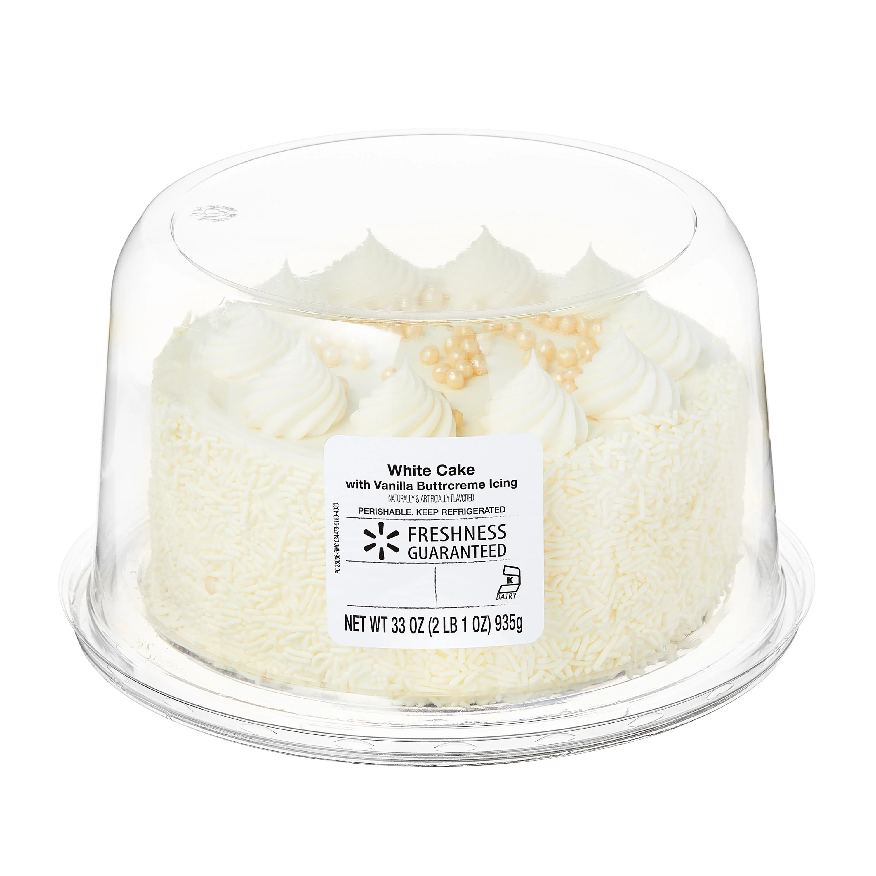 Freshness Guaranteed 7" Double Layer White Cake with Vanilla Buttercreme Icing, Naturally and Art... | Walmart (US)