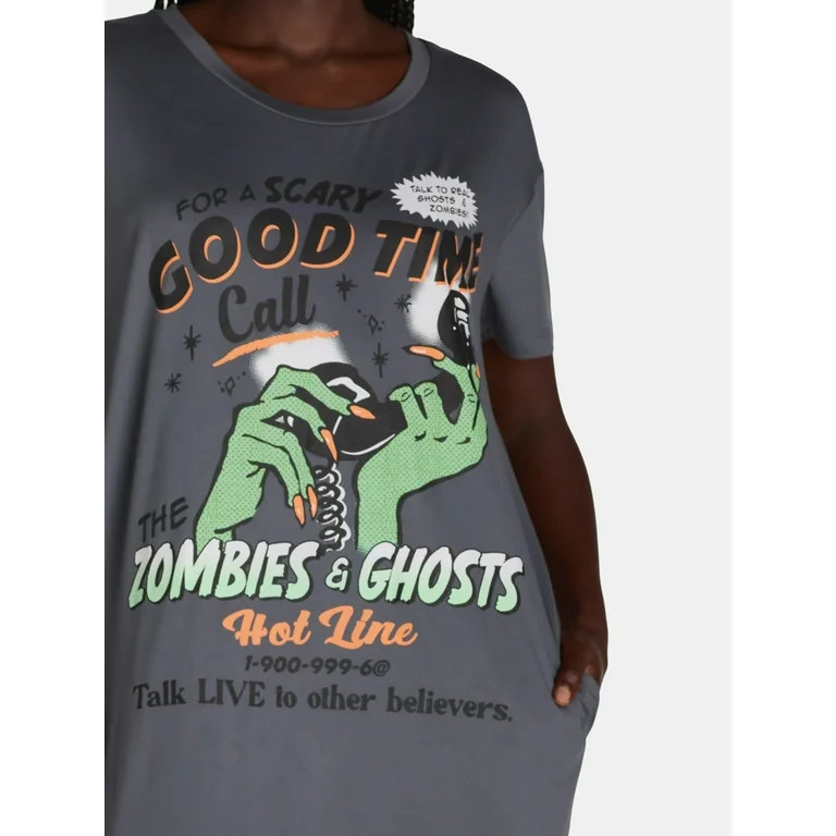 Women's Halloween Goodtime Sleepshirt Top by Way to Celebrate - Walmart.com | Walmart (US)