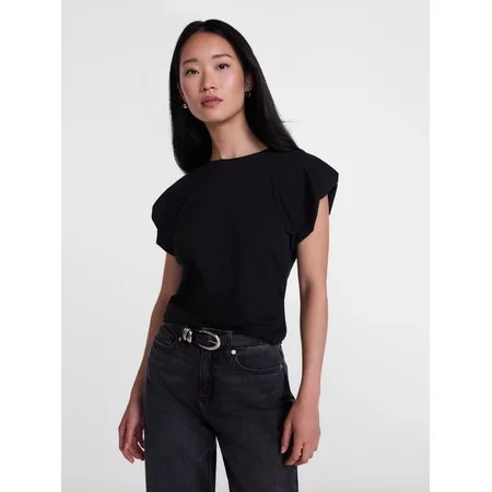 Scenario Women s and Women s Plus Tee with Short Bubble Cap Sleeves  Sizes XS-4X | Walmart (US)