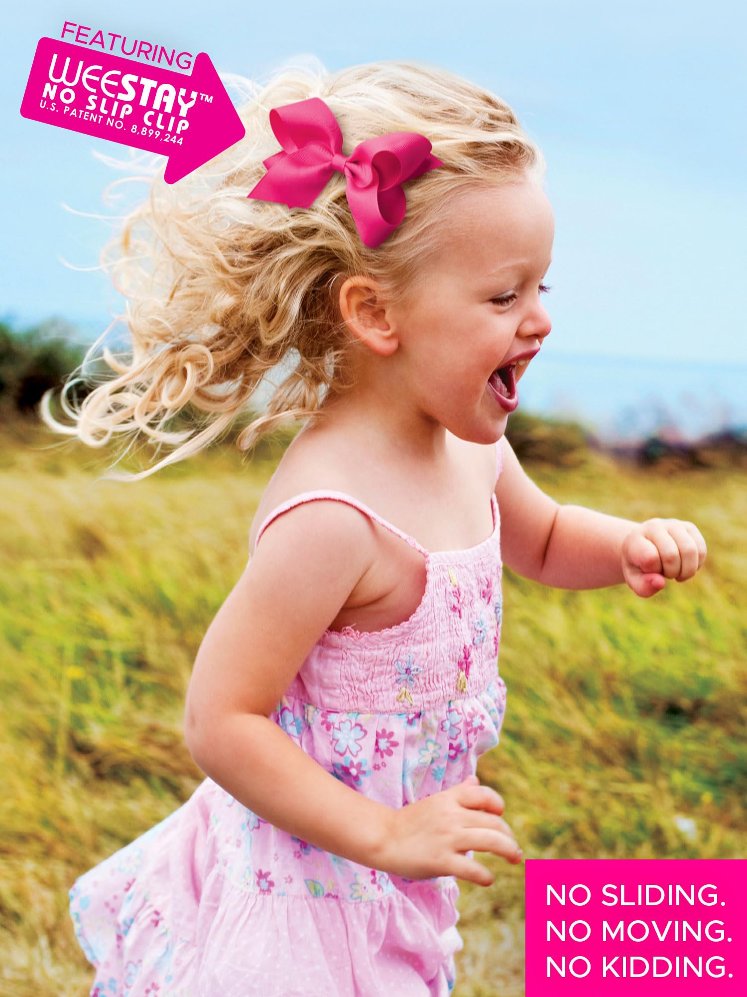 Wee Ones Girls' Plain Wrap Classic Grosgrain Hair Bows on a WeeStay No-Slip Hair Clip, Handmade, ... | Amazon (US)