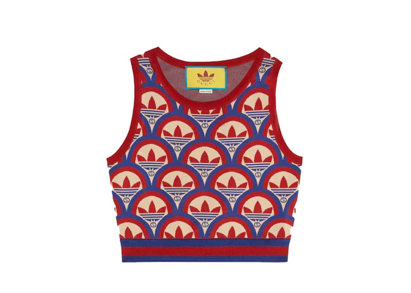 Gucci x adidas Jacquard Top Red/Blue | StockX