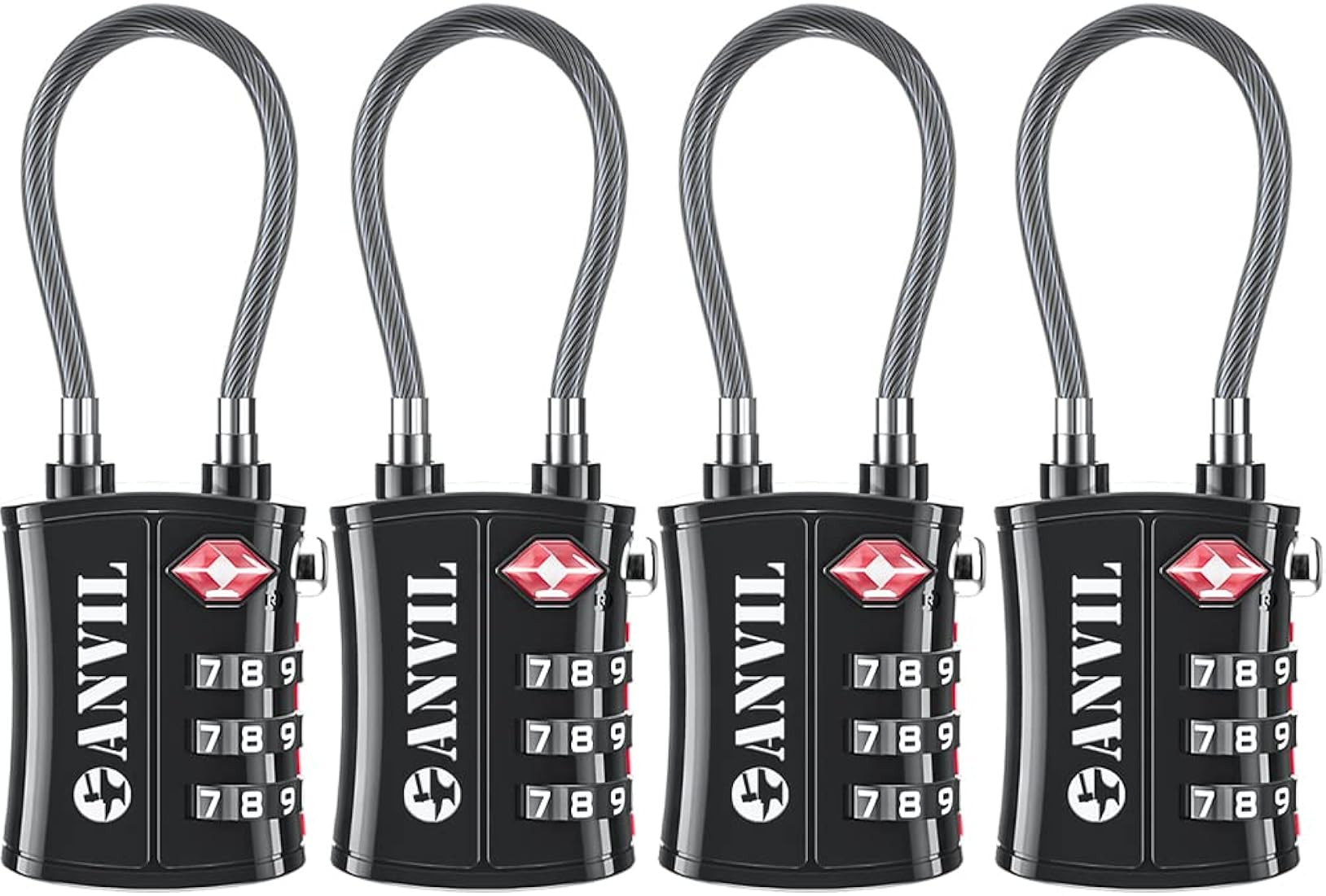ANVIL TSA Approved Cable Luggage Locks 3 Digit Combination Padlock with Zinc Alloy Steel Cable Lo... | Amazon (US)