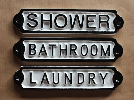 Antique Bathroom  Shower  Laundry Door Signs Shabby Chic - Etsy | Etsy (US)