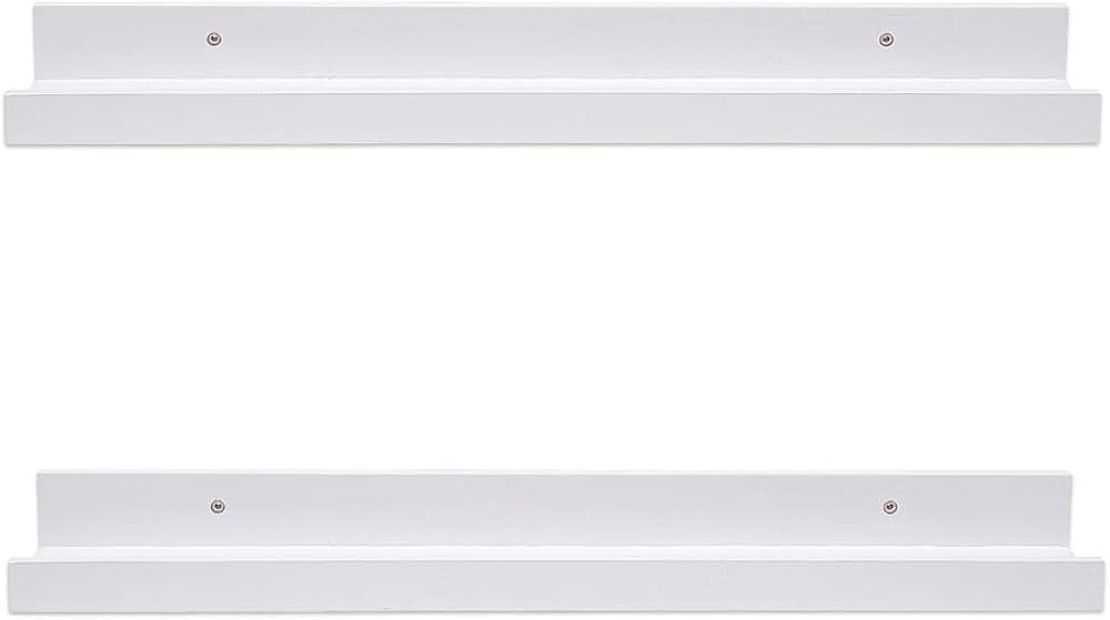 AZSKY Juego de 2 estantes flotantes blancos para montar en la pared, estantes de 24 pulgadas para... | Amazon (US)