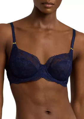Lauren Ralph Lauren Women's Lace Bra, Navy Blue, 34 C | Belk