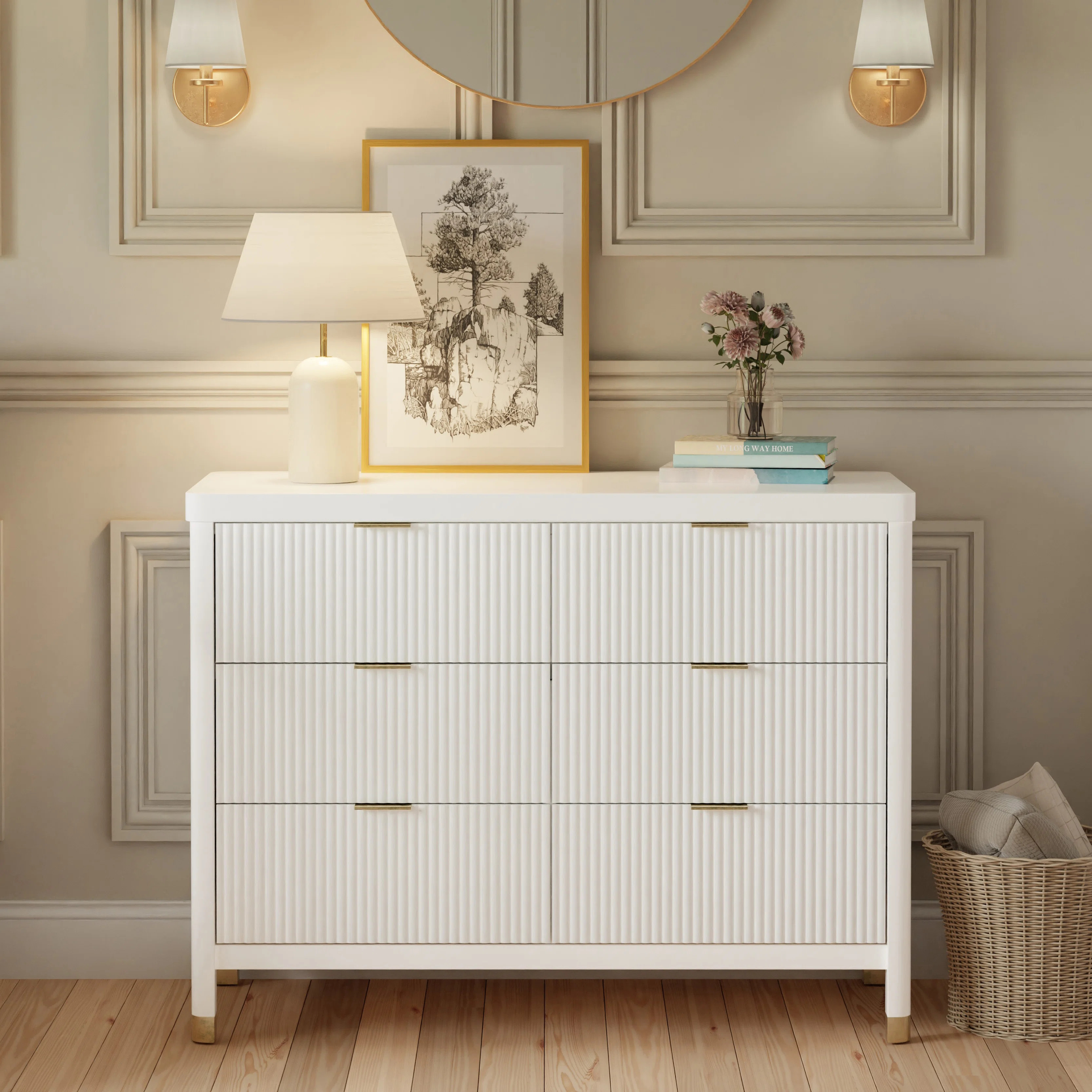 Brimsley Tambour 6 - Drawer Assembled Dresser | Wayfair North America