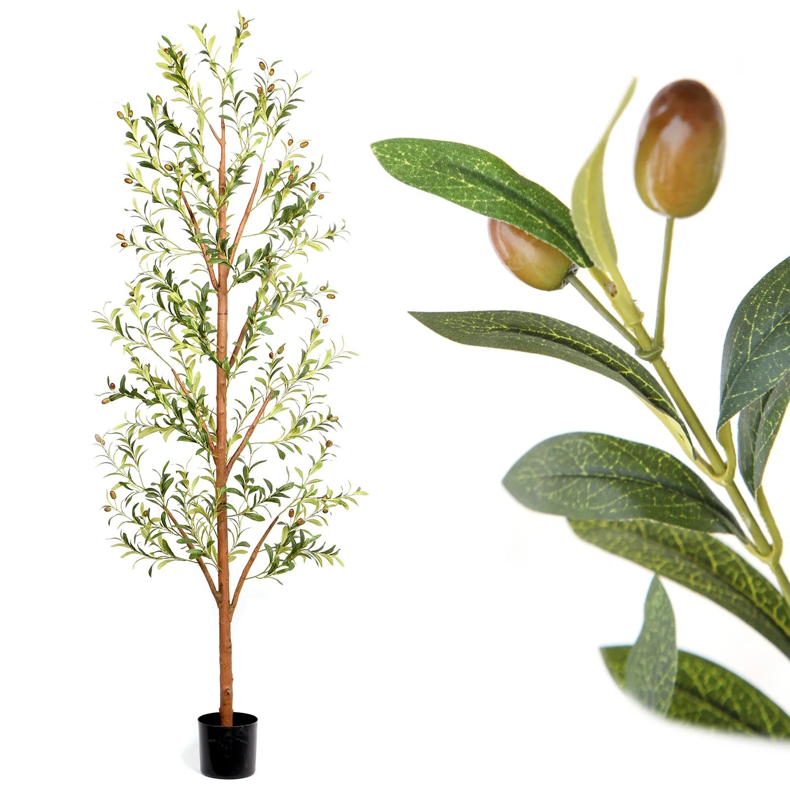 7FT Artificial Olive Tree, Potted Indoor Plants with Realistic Fruits and Branches, 15 lb, Limnan | Walmart (US)