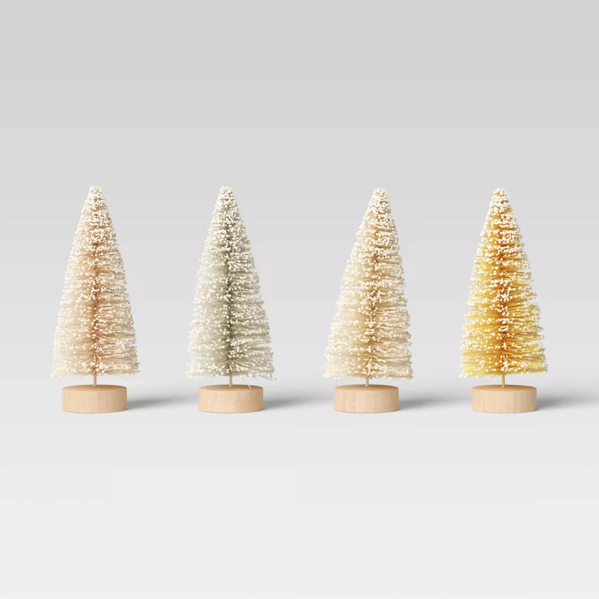 4pc 4" Sisal Bottle Brush Tree Christmas Figurine Set - Wondershop™ | Target