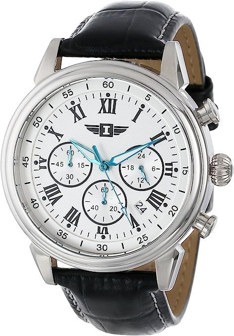 I By Invicta Men's 90242-002 Chronograph Silver Dial Black Leather Watch | Amazon (US)