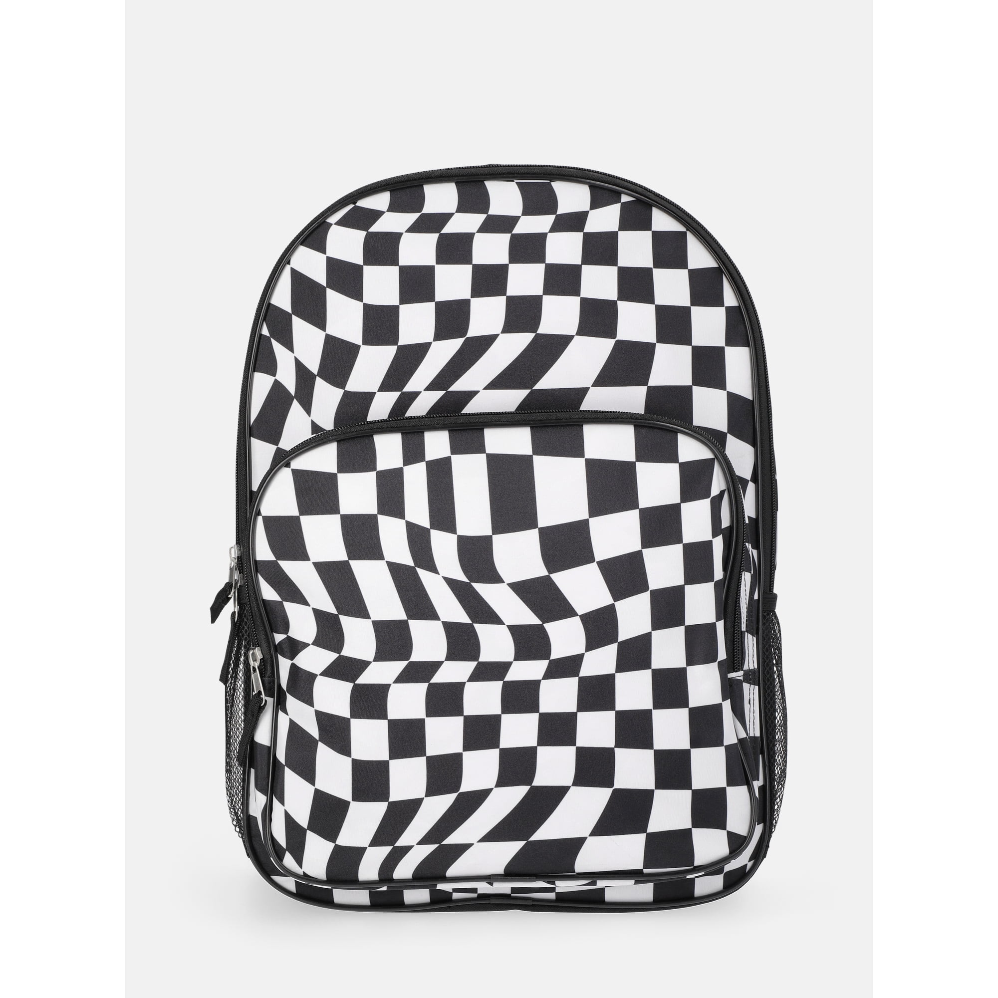 Wonder Nation Kids' 17" Optic Checks Backpack, Black and White | Walmart (US)