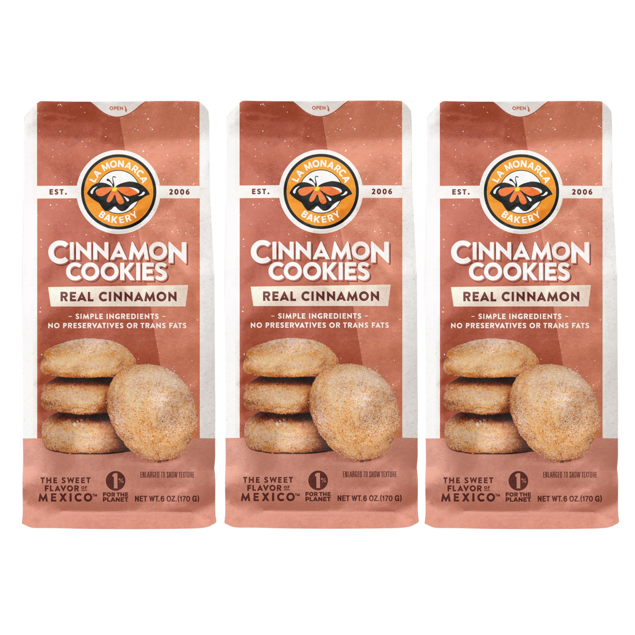 Cinnamon Cookies, 6 Ounce (Pack of 3), Mexican Shortbread Cookies Lightly Dusted with Cinnamon an... | Amazon (US)