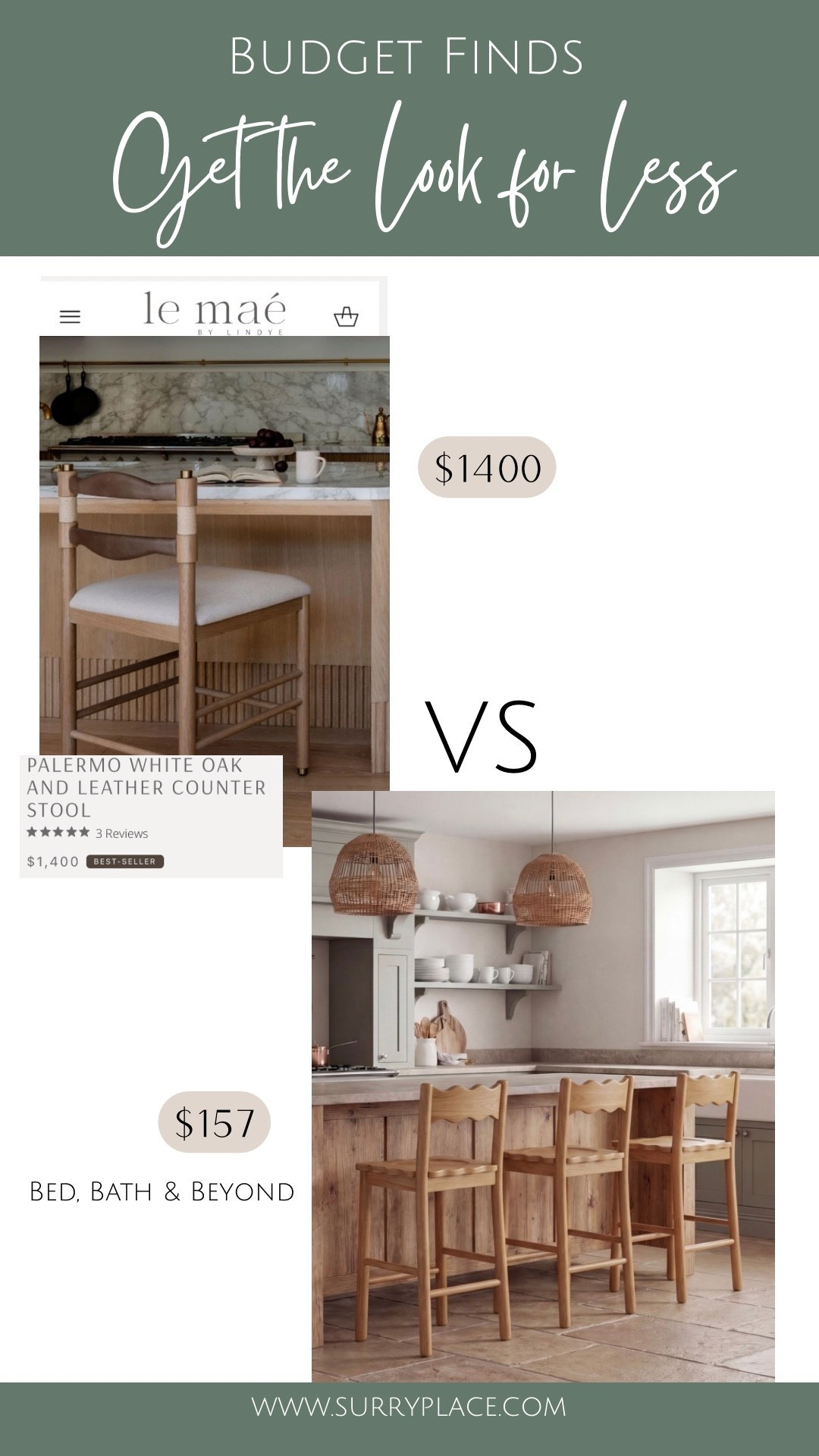 Look for less- designer barstools

#LTKHome