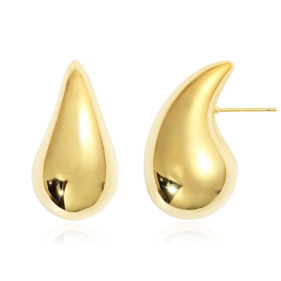 KELMALL Bottega Large Dupes Earrings for Women Chubby Chunky Hoop Water Drop Teardrop Statement E... | Amazon (US)