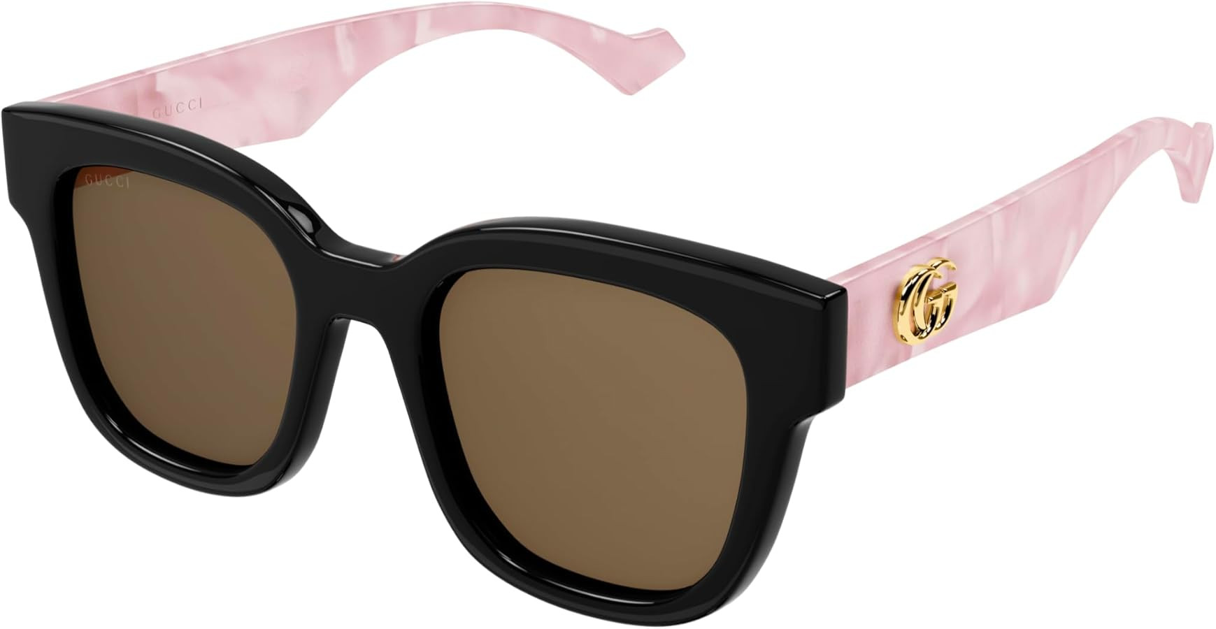Gucci Women's Oversized Square Sunglasses, Black-Pink-Brown, One Size | Amazon (US)