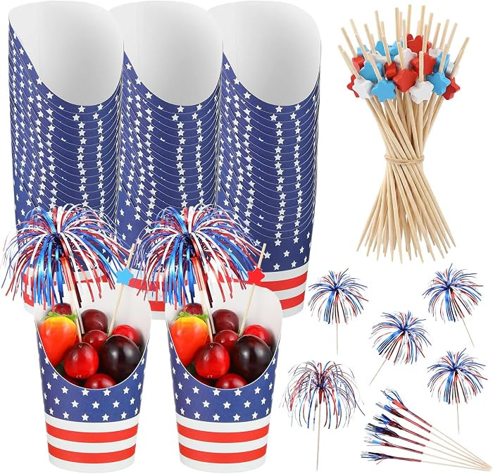 50 Sets Memorial Day Charcuterie Cups with Cocktail Picks, Independence Day Party Supplies, 14oz ... | Amazon (US)