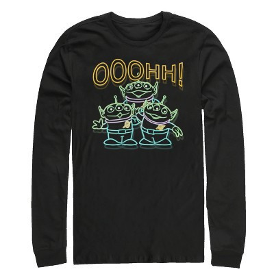Men's Toy Story Squeeze Toy Aliens  Long Sleeve Shirt - Black - X Large | Target