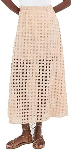 2026 Women Summer Casual Eyelet Bohemian Maxi Skirt Beach Long Skirt with Mini Underneath | Amazon (US)