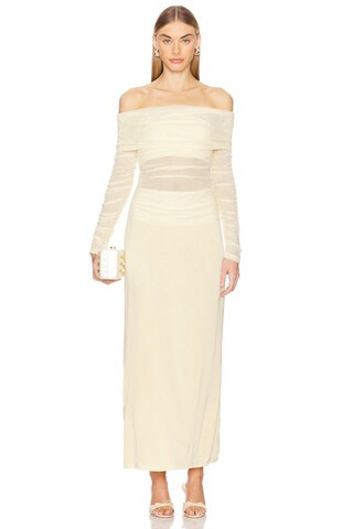 SOVERE Rise Mesh Long Sleeve Dress in Buttermilk from Revolve.com | Revolve Clothing (Global)