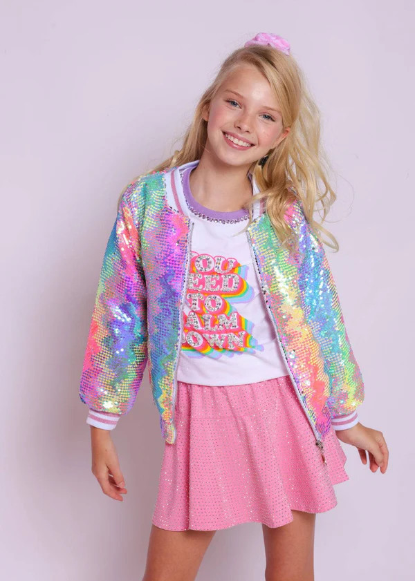 Kaleidoscope Sequin Bomber | Lola + The Boys