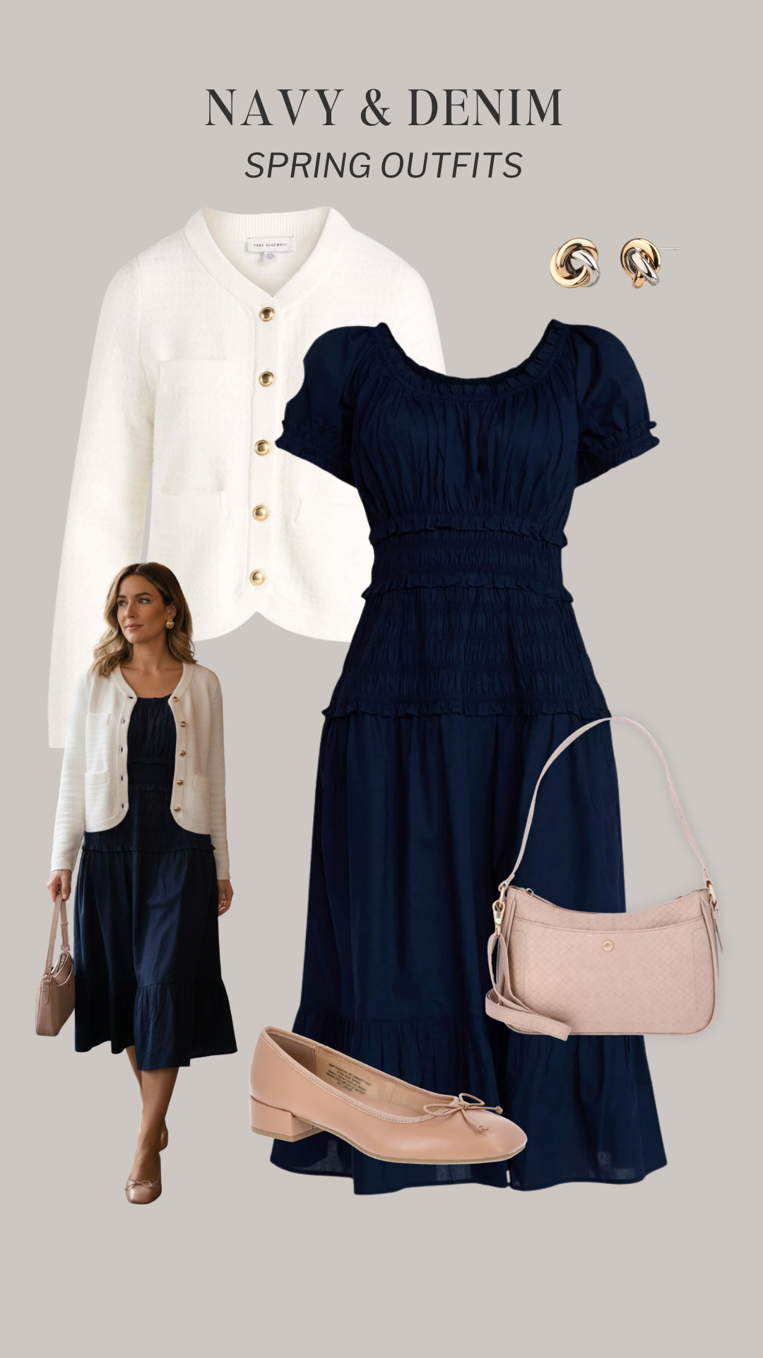 Navy and Denim Spring Outfits 🎉 New spring arrivals at @walmart styled in outfits featuring navy and denim 🌸

how to style, outfit ideas, elevated outfit, wardrobe essentials, mary jane flats, barrel jeans, striped tee, jacket, sweater, dress, cardigan, pumps, chambray, wide leg jeans, loafers, denim jacket, pants, casual sneakers

 @walmartstyle #everydaystyle #walmartfinds #walmartfashionfinds #timeandtru #walmartsweater
 

 #LTKootd #LTKmomlife