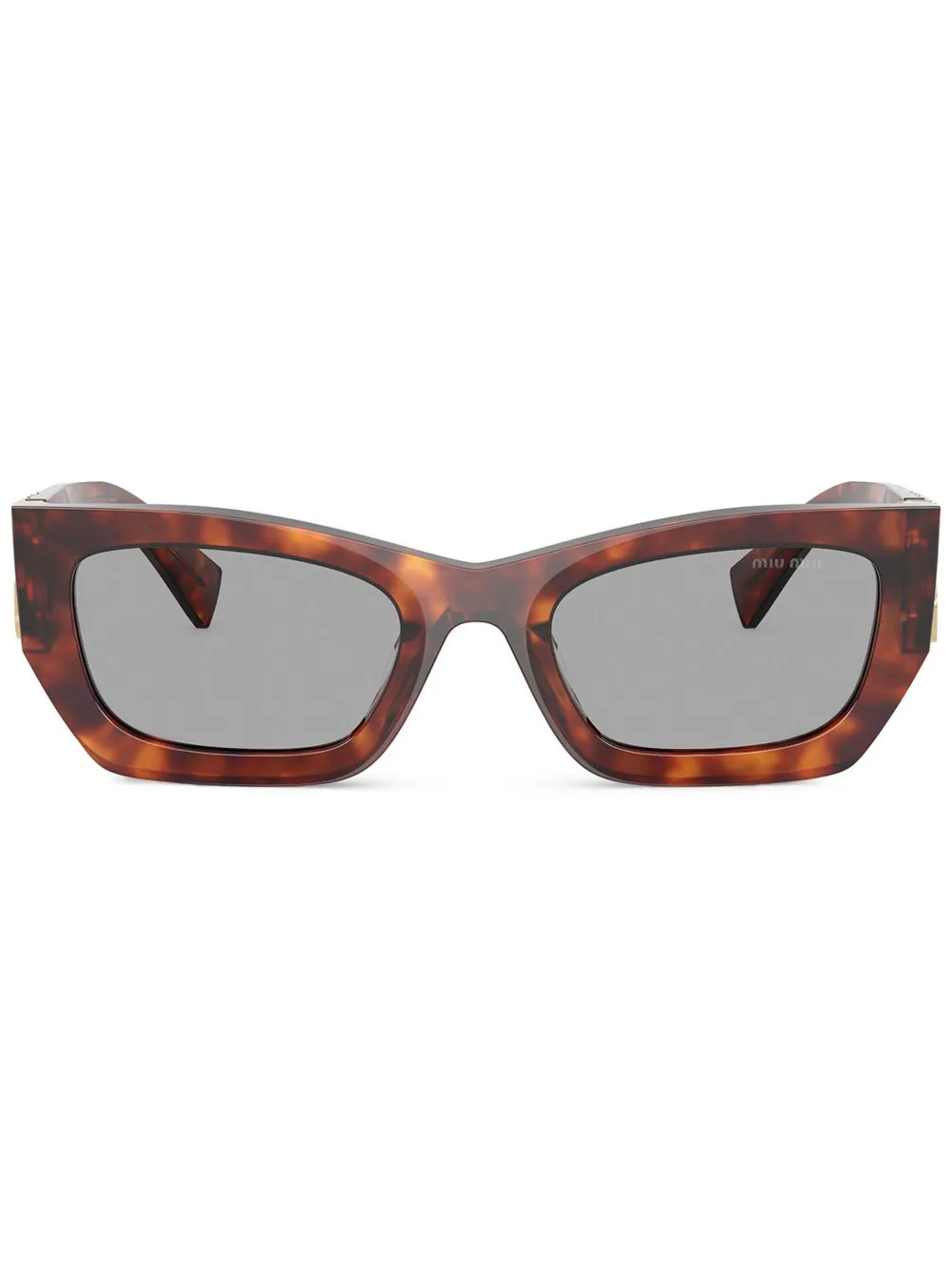 Miu Miu Eyewear tortoiseshell-effect rectangle sunglasses - Brown | Farfetch Global
