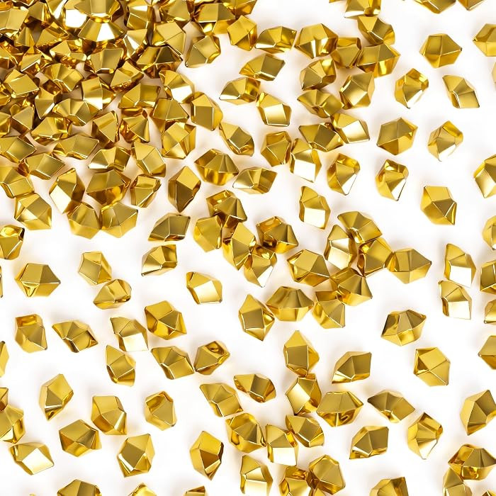 550 PCS Small Gold Fake Ice Rocks, Acrylic Crystal Vase Fillers | Amazon (US)