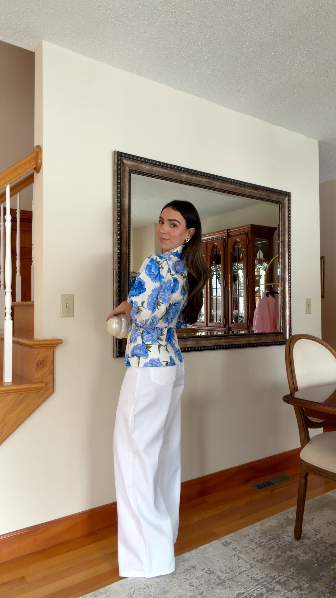 This floral top is perfection! I’m wearing size XS but I need to size up to a small (runs small). I’m wearing size 25 in the jeans (they run big). 

Spring outfits, winter denim 

#LTKootd #LTKPetite