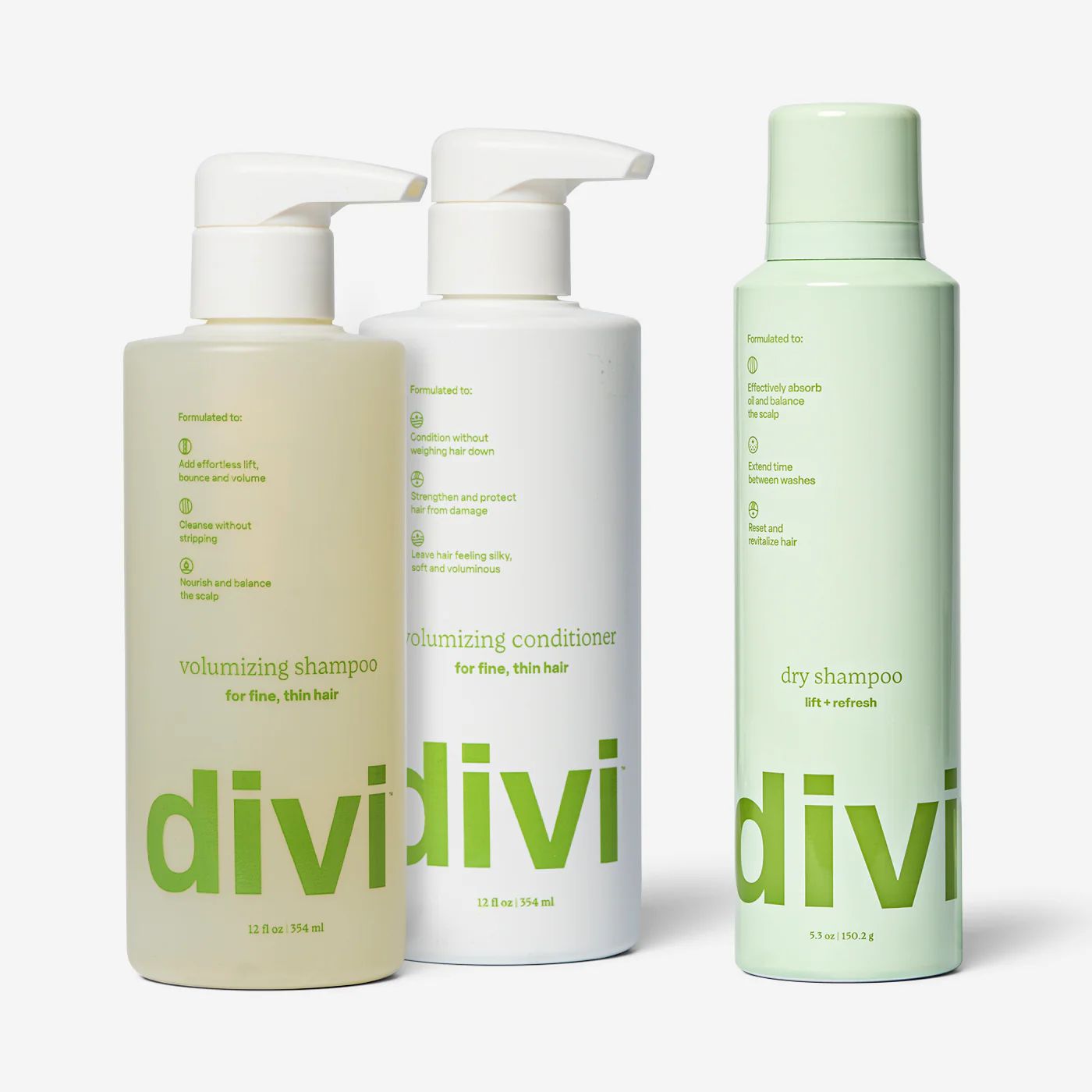 Volume Rescue Trio | Volumizing Shampoo, Conditioner & Dry Shampoo | Divi Official