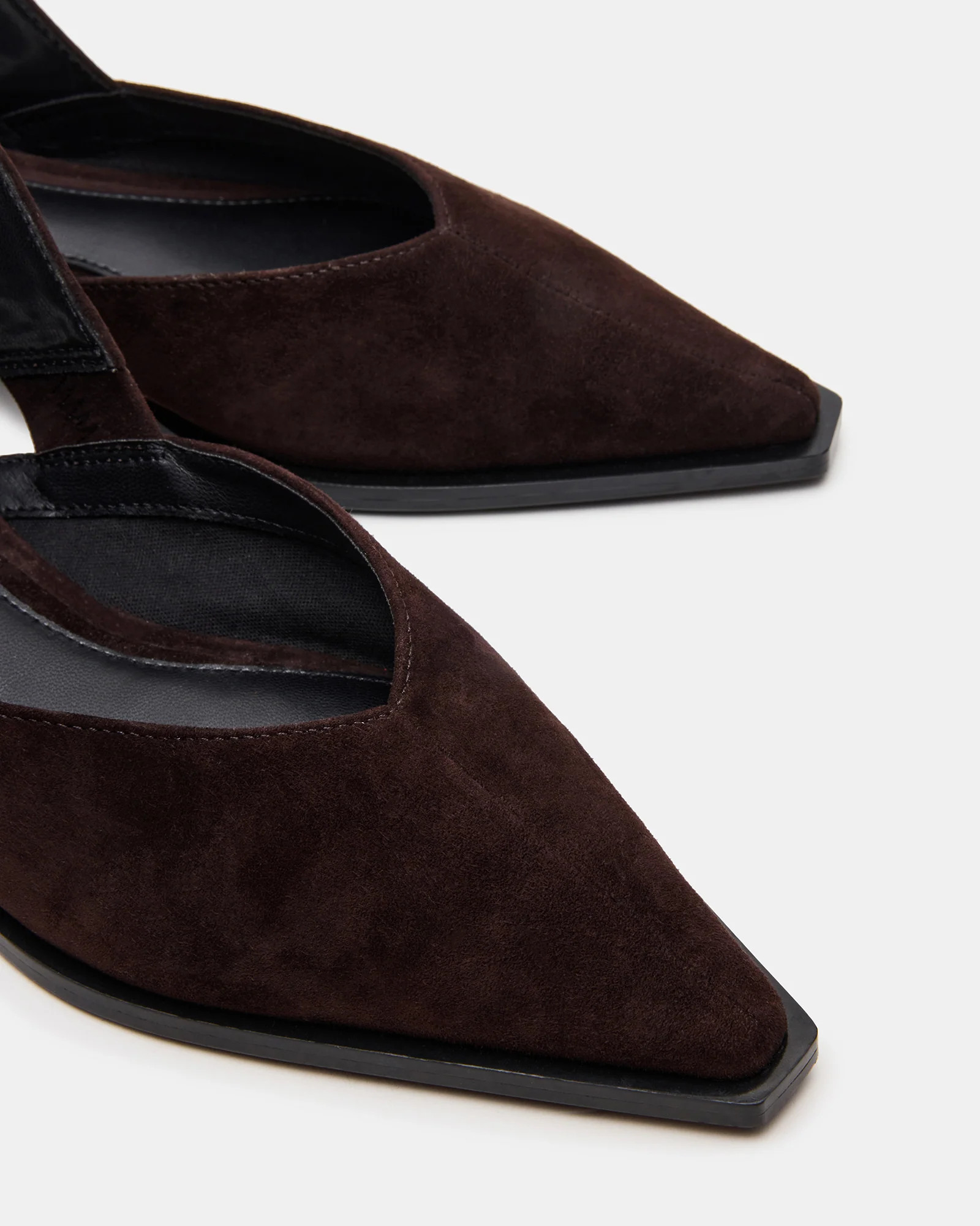 SHAY Brown Suede Pointed-Toe Slingback Ballet Women's Flat | Steve Madden (US)