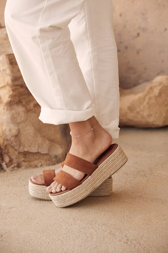 Rayyn Mocha Suede Platform Espadrille Sandals | Lulus (US)