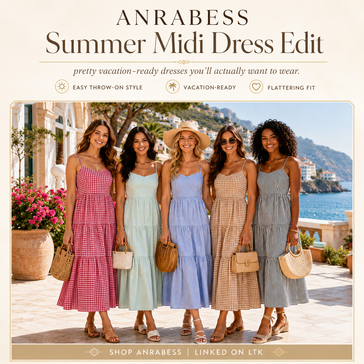 ANRABESS Summer Chic | Casual Sleeveless Striped/Plaid Midi Dresses

Striped and plaid midi dresses that make summer outfits feel easy, flattering, and instantly vacation-ready 🤍

These ANRABESS summer midi dresses are such good Amazon fashion finds if you want a throw-on dress that feels cute, comfortable, and polished without needing much styling.

The sleeveless cut, flowy tiered shape, midi length, striped and plaid prints, and easy vacation-ready fit are what make this edit stand out — they give that effortless summer dress look while still feeling wearable for brunch, beach trips, resort dinners, vacation photos, casual dates, and sunny weekend plans.

What I love about these is that they feel simple, but still look styled!!

They have that “one dress and you’re done” energy, which is exactly what makes them so good for summer. The relaxed fit keeps them easy and comfortable, while the prints make the outfit feel more intentional than a basic sundress.

The color options make this edit so easy to shop — red plaid feels classic and fun, soft green feels fresh, blue stripes feel coastal, brown gingham feels neutral and elevated, and black-and-white stripes feel timeless.

Pair them with flat sandals, raffia bags, gold jewelry, sunglasses, a straw tote, slides, or a denim jacket for that brunch-to-vacation look that feels effortless but still put together.

I did the digging for you — if you want an easy Amazon summer dress that feels flattering, packable, and cute enough for more than one plan, these ANRABESS midi dresses are the ones I’d check before colors and sizes start moving. 

They have that “I packed this once and wore it everywhere” energy for vacations, weekend plans, and everyday summer outfits.

📌 SAVE this for summer vacations, brunch outfits, and easy Amazon dress finds.

↓ Everything is linked!

#LTKActive #LTKSaleAlert #LTKTravel