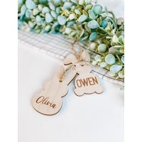 Easter Tags | Name Basket Decor Tag Engraved Wooden Place Card Basket | Etsy (US)