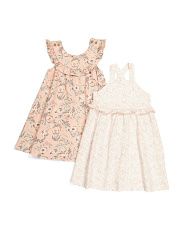 Toddler Girls 2pc Printed Ruffle Dress Set | TJ Maxx