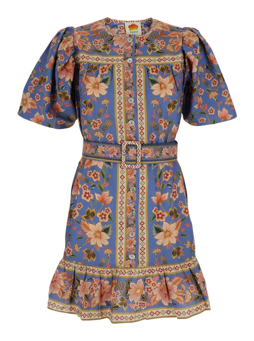 Superbloom' Blue Dress With All-Over Floral Print | Shop Simon