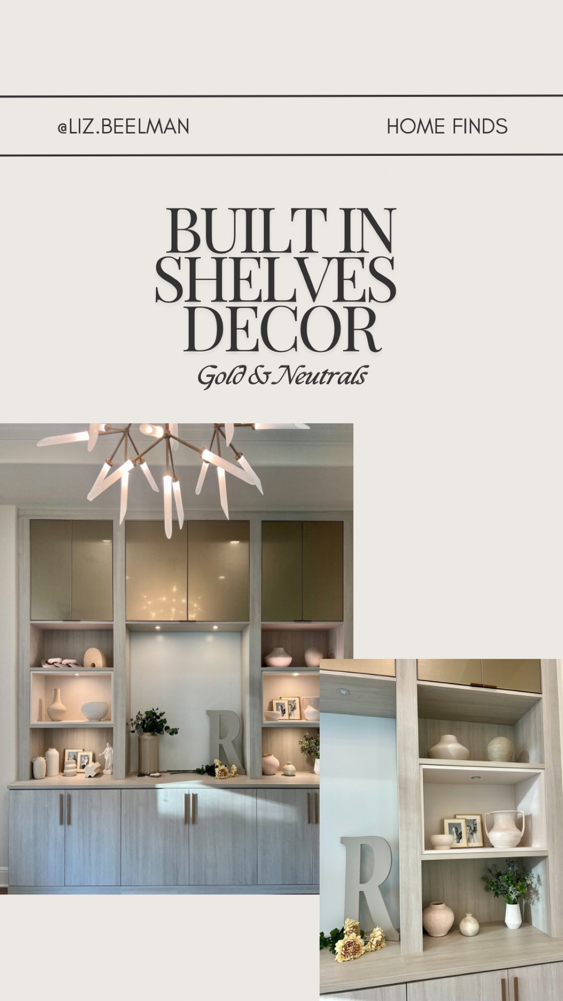 Built in shelves decor - gold & neutrals

#LTKFindsUnder100 #LTKFindsUnder50 #LTKHome