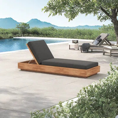 Teak Outdoor Lounger with Adjustable Back | Wayfair Professional