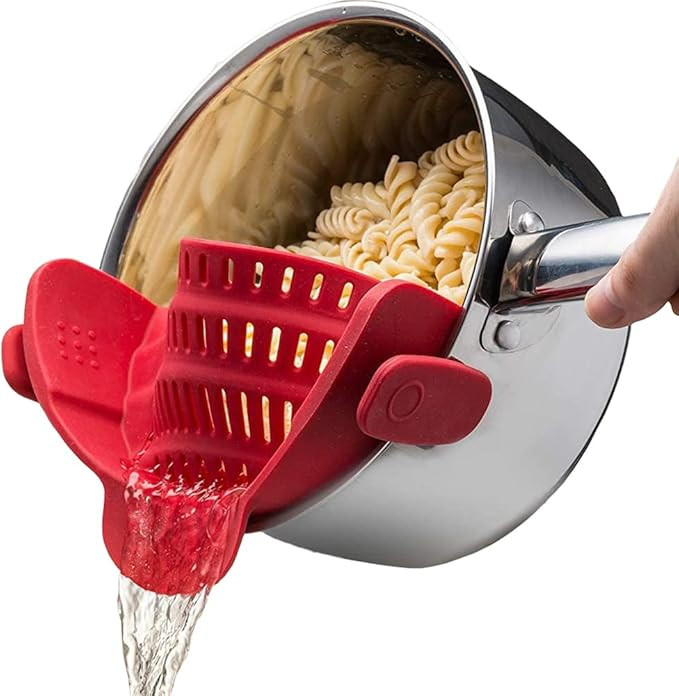Kitchen Gizmo Snap N Strain Pot Strainer and Pasta Strainer - Adjustable Silicone Clip On Straine... | Amazon (US)