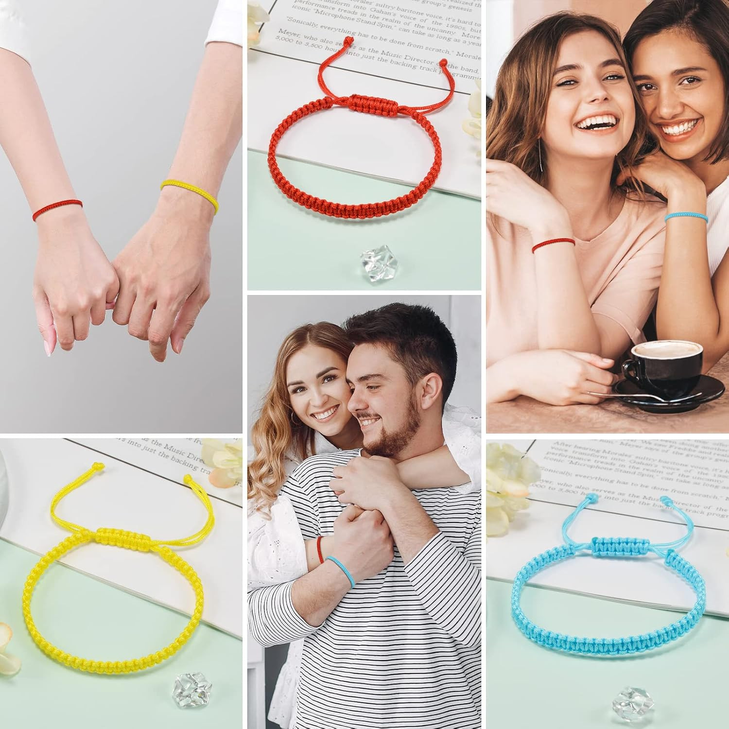 VU100 Waterproof BFF Bracelets for 3 Best Friend Long Distance Matching Friendship Pinky Promise ... | Amazon (US)
