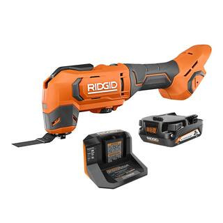 RIDGID 18V Cordless Oscillating Multi-Tool with 2.0 Ah Battery and Charger R86241K - The Home Dep... | The Home Depot