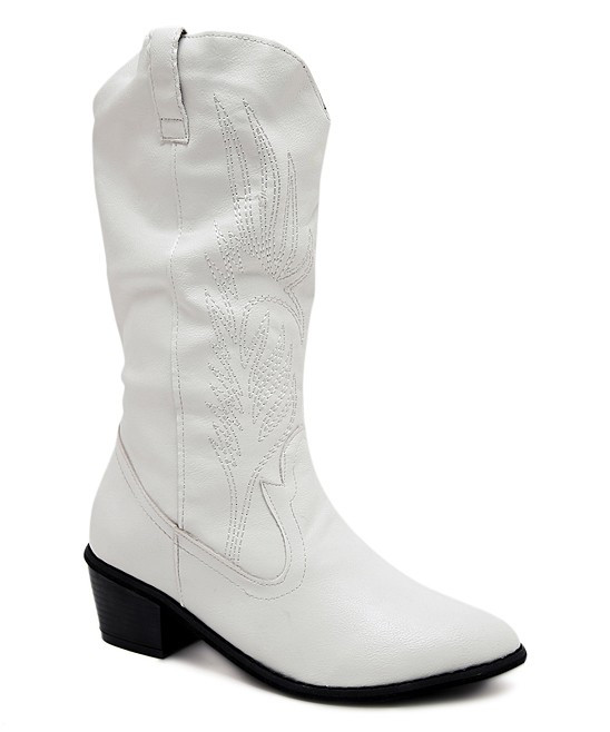 ZILVER Women's Western Boots White - White Stitched Cowboy Boot - Women | Zulily