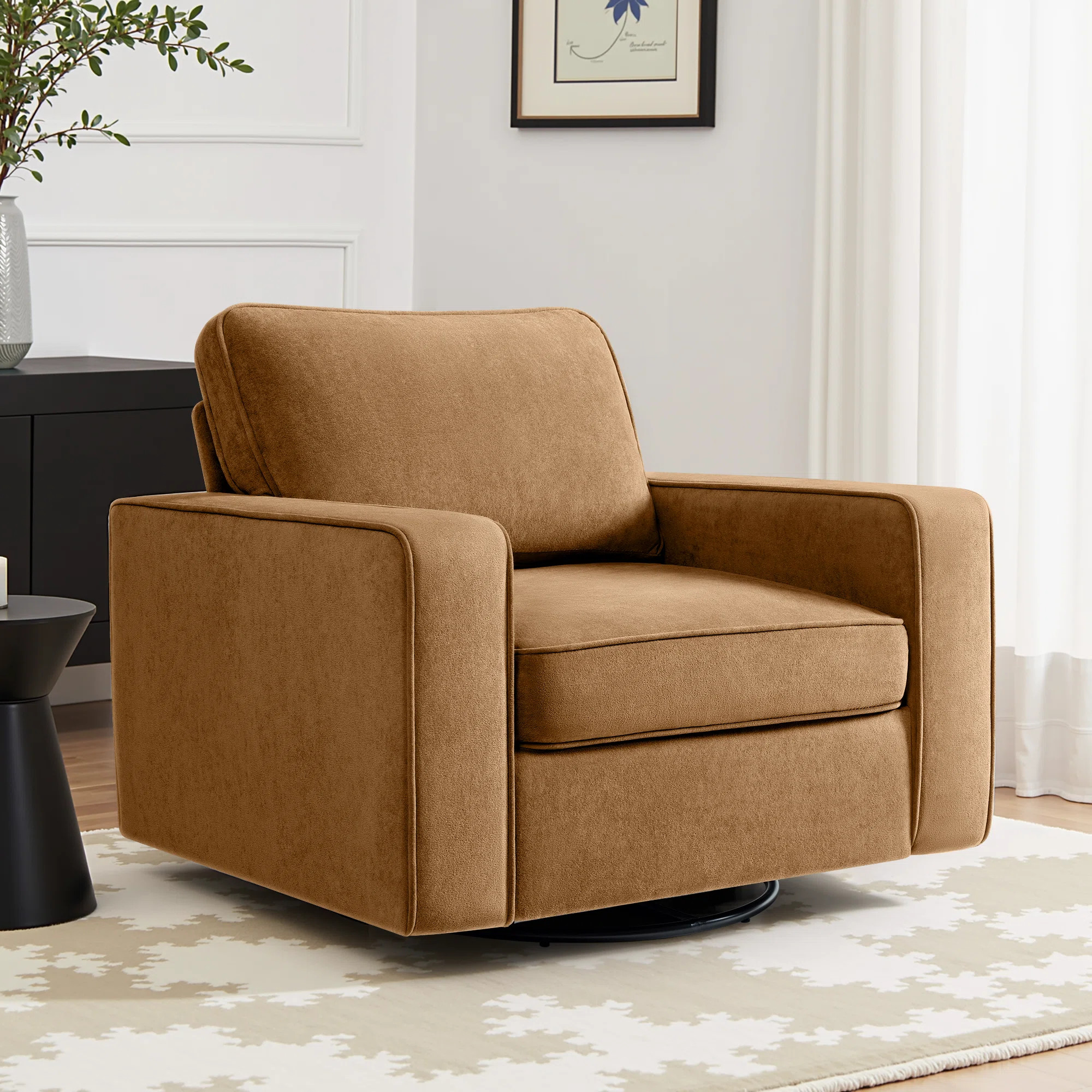 36.2" Wide Upholstered Swivel Accent Armchair | Wayfair North America