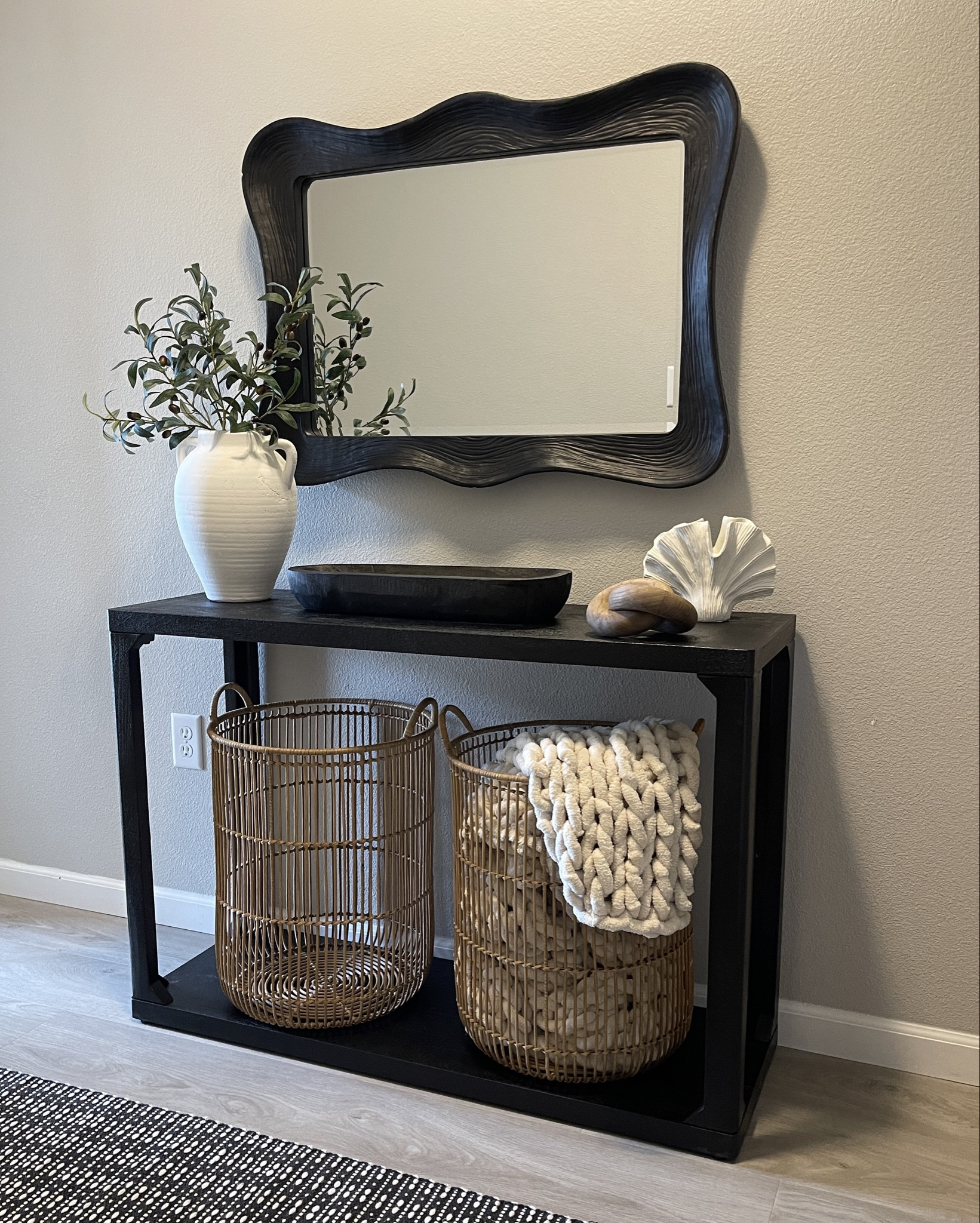 Entryway Decor 🌿🪨🤍 #homedecor #entrywaydecor 

#LTKFindsUnder100 #LTKHome #LTKFamily