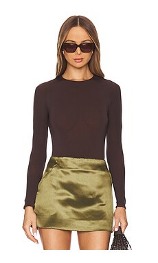 Wolford The Round Neck Bodysuit in Chocolate from Revolve.com | Revolve Clothing (Global)