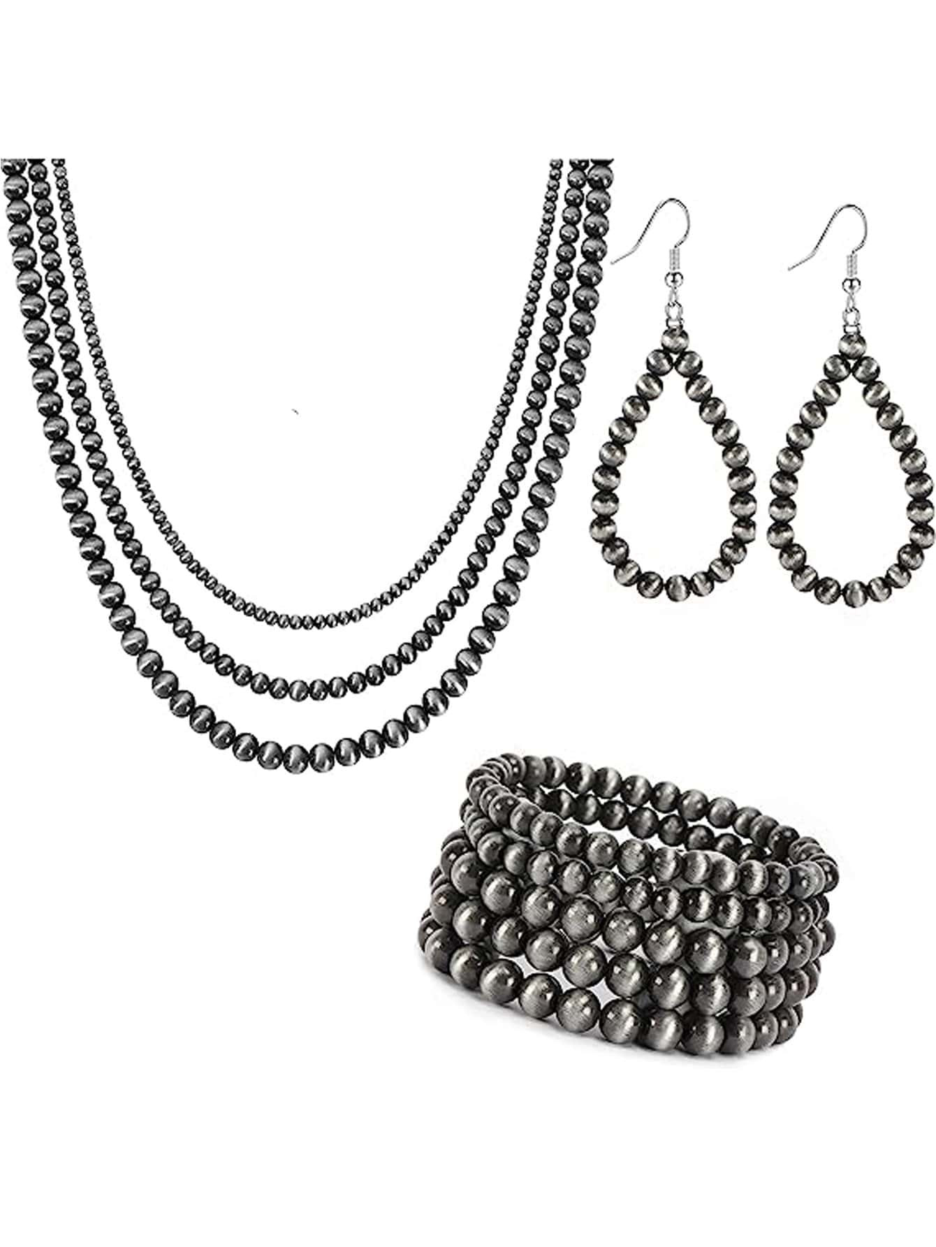 Western Jewelry Set for Women Including Vintage Navajo Pearl Necklace Cowgirl Western Style Navaj... | SHEIN