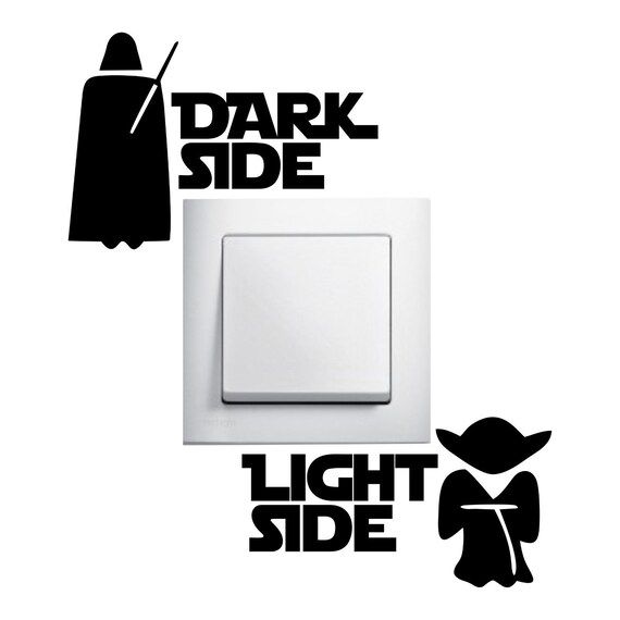 Light Side/Dark Side' Light Switch Novelty Decal Wall Sticker | Etsy (US)