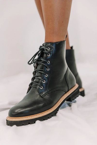 Black Ella Combat Boots | Lane 201 Boutique