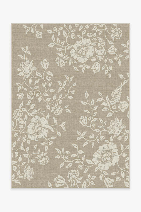 Morris & Co. Mallow Flower Natural Stone Premium Rug | Ruggable
