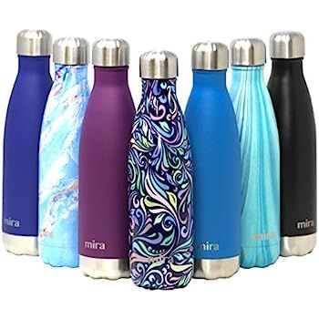 MIRA 17 Oz Stainless Steel Vacuum Insulated Water Bottle | Double Walled Cola Shape Thermos | 24 ... | Amazon (US)